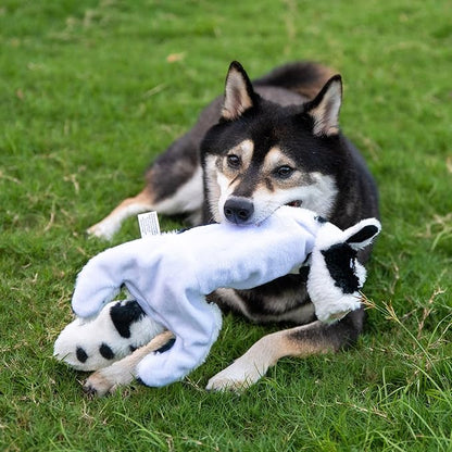 Best Pet Supplies Squeaky Dog Toys with Soft Durable Fabric for Small, Medium and Large Pets Interactive Toy for Indoor Play, Supports Active Biting and Play - Cow, Monkey, Large