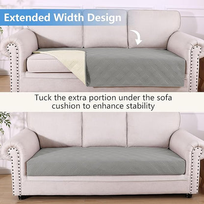 hyha Waterproof Dog Blanket, Reversible Pet Bed Blanket, Soft Sofa Couch Cover for Dogs Washable, Waterproof Pet Couch Covers for Sofa Puppy Cats Furniture Protector(40"x70", Grey/Beige)