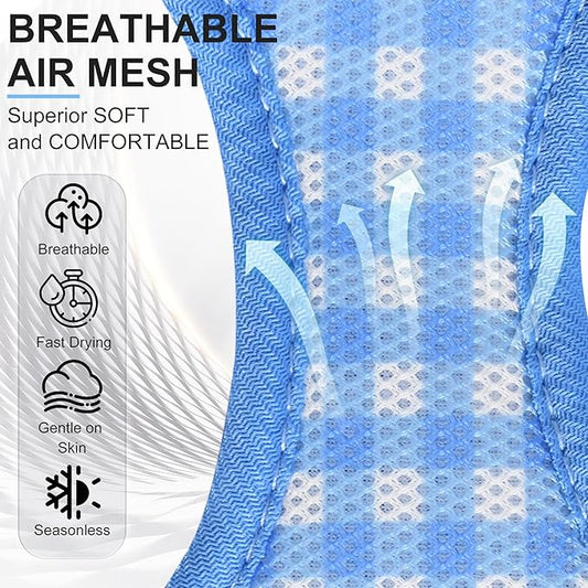 AIITLE Easy Walk Dog Vest Harness and Leash Set, Pet Supply No Pull, Breathable Mesh, Reflective Stripes, Adjustable Escape Proof Pet Outdoor Harnesses for Medium Dogs Blue L