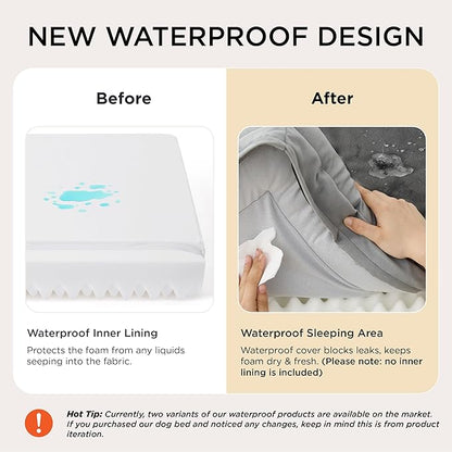 Bedsure Orthopedic Dog Beds for Small Dogs - Washable Small Dog Cat Bed Waterproof, Comfort Pet Couch Sofa with Washable Removable Cover, Pets Bed with Nonskid Bottom, Red, 24"