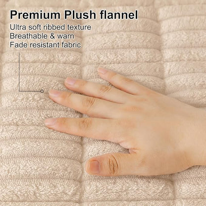 Smiry Couch Cover for Dogs Washable, Non Slip Fuzzy Pet Couch Covers for 3 Cushion Sofa Pet Friendly, Thick Soft Sofa Slipcovers Cushion Protector (Apricot, 27.6" x 59")