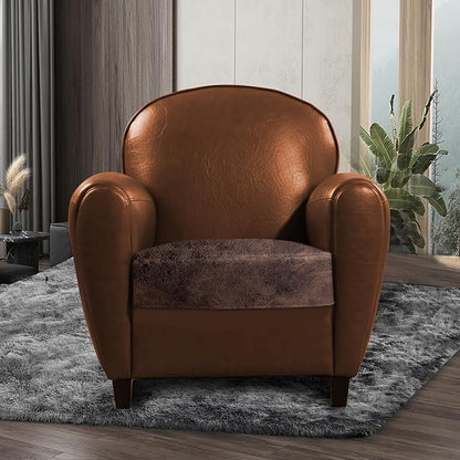ANARACHON Leather Look Couch Cushion Covers Sofa Seat Slipcovers Sets Couches Furniture Protector for Sectional Armchair Loveseat Pets Kids Stretch Spandex Fabric (1 Cushion Armchair, Brown)