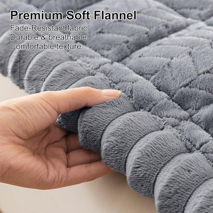 Smiry Non Slip Couch Covers for Dogs, Fuzzy Pet Couch Covers for 3 Cushion Sofa Pet Friendly, Soft Sofa Slipcovers Cushion Furniture Protector Washable (Grey, 27.6" x 70.9")