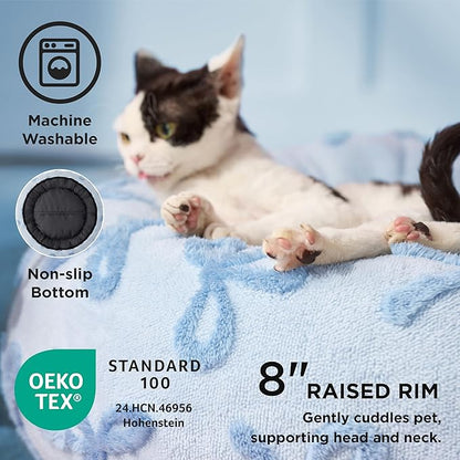 LE SURE Shown on TV Donut Medium Dog Bed - Round Cat Beds for Indoor Cats Calming Bed Gift for Pets, Cute Modern Beds with Jacquard Shaggy Plush & Anti Slip Bottom, 30 Inch, Ice Melt