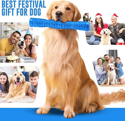LOYEE Dog Squeaky Toys Interactive Dog Toys for Aggressive Chewers Tough Rubber Chew Toys for Medium/Large Breed, Indestructible Puppy Chew Toys for Teething (Blue)