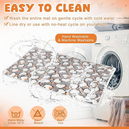 2 Pcs Large Self Warming Cat Pad Self Heating Cat Mat Bed Dog Crate Pet Blankets Thermal Heated Bed Mat for Outdoor Indoor Newborn Kittens Puppies Dog(Heart,24 x 18)