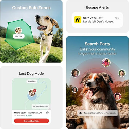 Fi New Series 3+ Smart Dog Tracker Collar [12 Month Membership Included] GPS Tracker for Dogs with Health & Behavior Monitoring, Escape Alerts, Waterproof, LED, Apple Watch Compatible -Yellow, X-Large