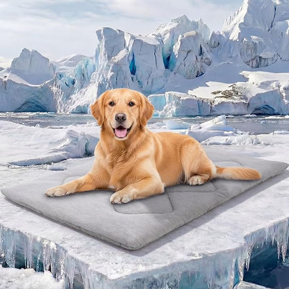 ASENKU Dog Cooling Mat, Portable & Durable Cooling Mat for Dogs, Summer Anti-Slip Breathable Cooling Bed for Large Dogs 60–100 lbs (Golden Retriever, Lab, German Shepherd), 43x32 inches, Grey Diamond