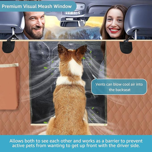 Lassie XL Truck Dog Seat Cover Back Seat with 2 Seat Belts, Dog Car Hammock for Large SUV and Trucks Compatible with F150 F250/Chevrolet Silverado/Ram Pickup/GMC Sierra/Toyota Tundra and Crew Cab