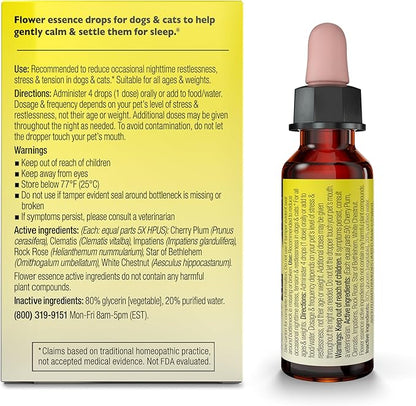 Rescue Pet Sleep Dropper - 10 mL - Sleep Aid for Dogs & Cats with Bach Natural Flower Essences - Sedative-Free, Homeopathic Liquid Formula - For All Breeds, Ages & Weights