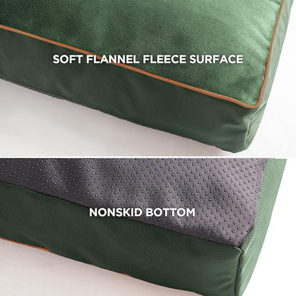 Bedsure Washable Dog Beds Large Sized Dog - 3 Inch Thicken Up to 80lbs Pet Mat Pillows with Removable Washable Cover, Green
