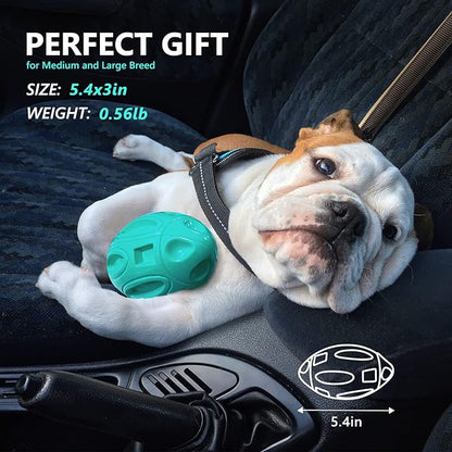EASTBLUE Squeaky Dog Toys for Aggressive Chewers: Rubber Puppy Chew Ball with Squeaker (Teal)