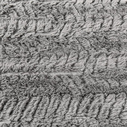 YUSOKI Luxury Faux Fur Blanket for Queen Size Bed 2 Layers,7.3lb,All Ages,Home Decoration Without Pillows (Grey,90"x90")