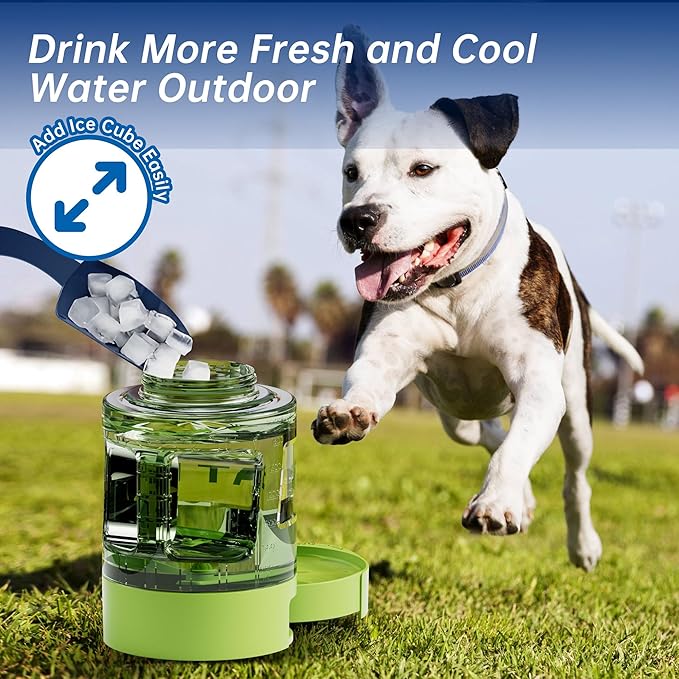77oz Dog Water Dispenser, Camping Essentials, Large Travel Bottle with Pull-Out Drinking Bowl, Portable Beach Accessories, Car Water Container for Dogs, BPA Free