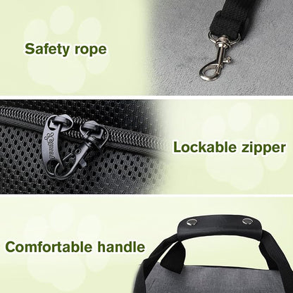 Pecute Cat Carrier Expandable, Extra Large Pet Carrier Bag, Foldable Cat Carrier Bag with Breathable Mesh, Pet Carrier Transport Bag for Dogs and Cats, with Shoulder Strap and Pet Bowl
