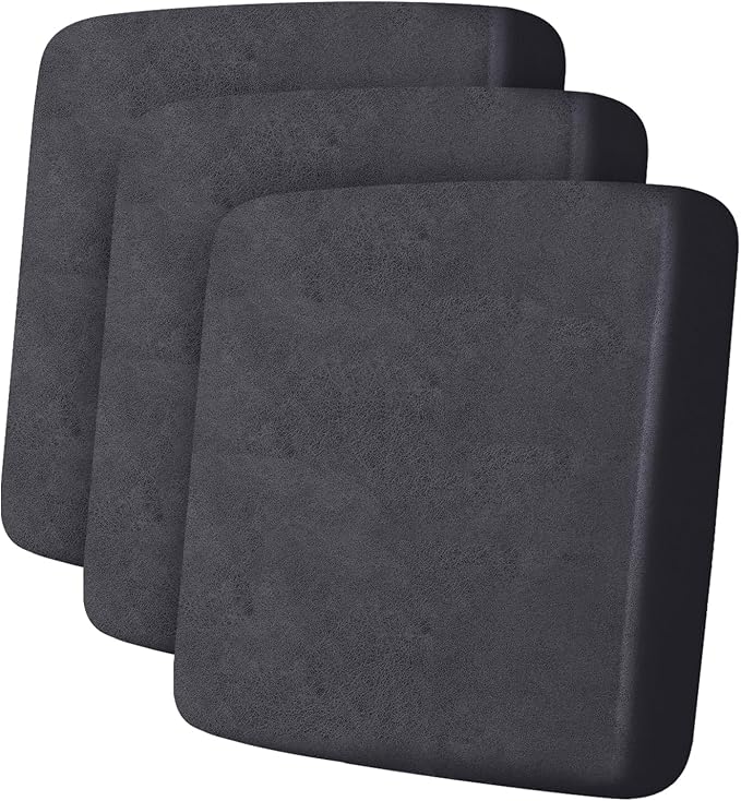 ANARACHON Leather Look Couch Cushion Covers Sofa Seat Slipcovers Sets Couches Furniture Protector for Sectional Armchair Loveseat Pets Kids Stretch Spandex Fabric (3 Cushion XL Sofa, Dark Grey)
