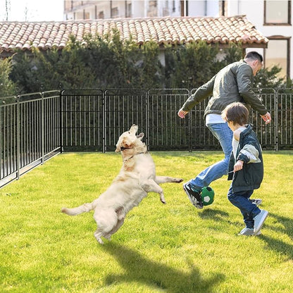 Kfvigoho Heavy Duty Dog Playpen: 12 Steel Panels 40" Height, Square Steel Pipe with Reinforced Crossbars, 27FT 57 Sq.ft Portable Fence for Yard RV Camping, Snowy Black