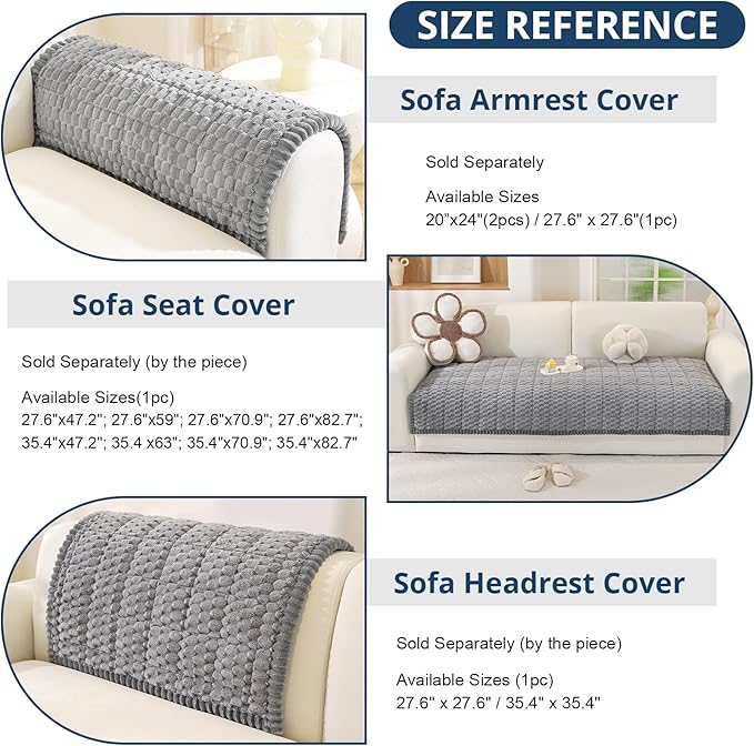OstepDecor Washable Couch Cover for Dogs, Thick Pet Friendly Sofa Covers, Soft Couch Protector, Paw Cart Sofa Slipcovers, Cushion Protector for Leather, Sectional, Loveseat (35.4" x 47.2", Dark Grey)