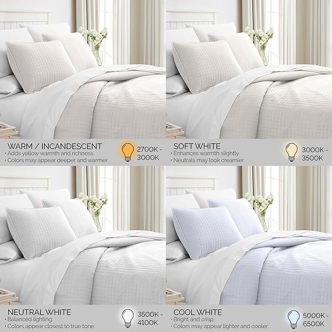 Southshore Fine Living, Inc. White Queen Quilt Bedding Set, Dual Fit Luxury Bedding Quilts, Queen Size Bedspread Coverlet, Full Size Quilted Comforter Bed Spread w/Pillow Shams, White Quilts