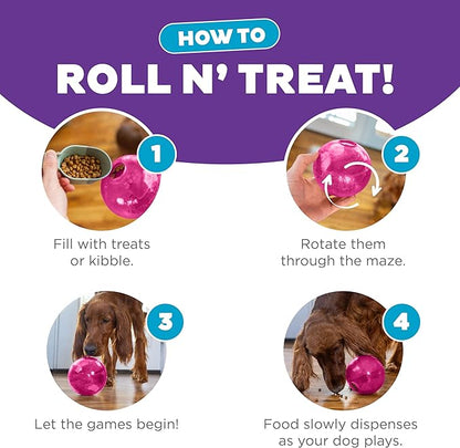 Outward Hound Orbee-Tuff Mazee Interactive Dog Puzzle Toy, Treat Dispensing Slow Feeder Ball, Pink, 4.7-Inch
