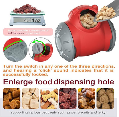 2026 Interactive Dog Dispenser Toy - Premium Food for Smart Dogs - Adjustable Food Puzzle for Small Medium and Large Dogs for Large/Medium/Small Aggressive Chewers Breed Pet Cat Color Red