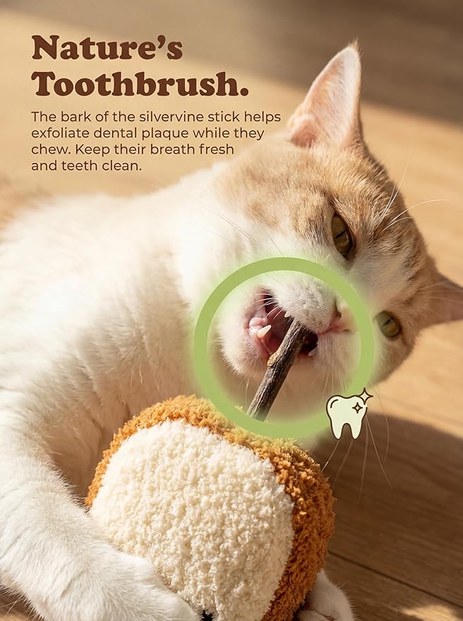 Durable and lnteractive Cat Teething Stick Toys: Chewing Stick, Grinding Teeth Rod, and chewable Cat Doll for Your Pet's Entertainment (Bread Yellow)