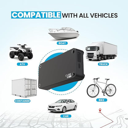 Cube Pro GPS Tracker for Vehicles with Built-in 1 Year Battery - IP67 Waterproof Real Time GPS Tracker for Cars - iOS & Android Compatible - Hidden Magnetic Tracking Device for Cars, Fleets, Trailers