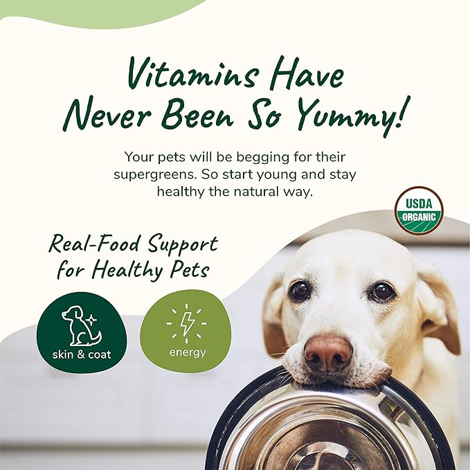 kin+kind Skin and Coat Supplement for Dogs & Cats – Natural Vitamin Supplements with Organic Ingredients for Shiny Fur, Moisturized Skin & Overall Pet Wellness – Dog Essentials & Cat Essentials – 4oz