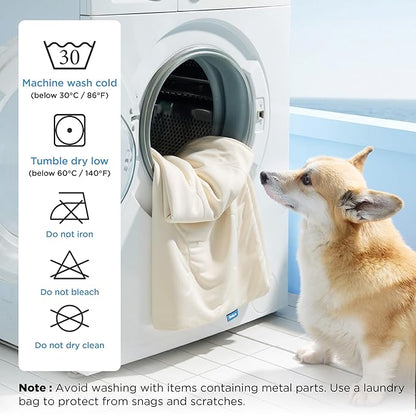 Bedsure Cooling Blanket for Bed with Breathable Air-Core Fill Q-MAX>0.4 - Lightweight Pet Cat Throw Cold Blanket Washable for Summer，Soft Dog Cooling Mat for Couch, Beige, 60x80
