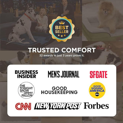 Bedsure L Plus Orthopedic Dog Bed for Large Dogs - Washable Dog Cat Bed Waterproof, L Plus Big Comfort Dogs Couch Sofa with Washable Removable Cover, Pet Bed with Nonskid Bottom, Black, 38"