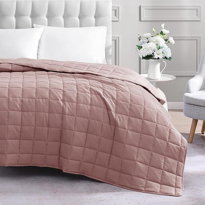Casa Platino Quilted Blanket Full Size - Pre Washed - Soft & Lightweight- All Season - Premium Microfiber Down Alternative Bed Blankets - Sepia Rose