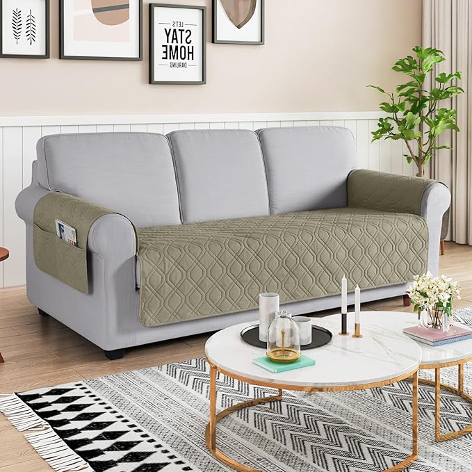 VANSOFY Couch Cover, Waterproof Sofa Covers Washable Slipcover Furniture Protector Couch Seat Covers Non-Slip Couch Cover for Dogs, Pets(Sofa, Taupe)