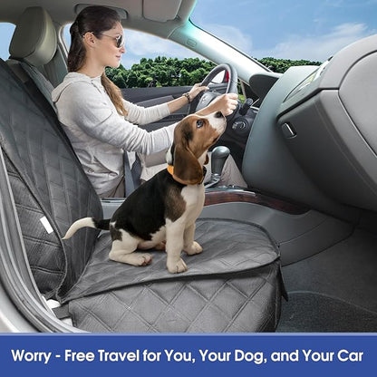 ALLANSING Front Seat Cover for Dogs with Side Flaps, Heavy Duty 900D Waterproof Car Seat Cover, Protects from Dirt & Scratches, for Pets & Daily Use, Fits Cars SUV Trucks Minivans (1-Pack)