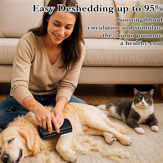 Deshedding Dog Brush, Grooming Deshedding Brush Professional Pet Hair Removal Tool for Cats, Dogs, Rabbits