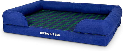 The Dog’s Bed Orthopedic Memory Foam Dog Bed with Bolsters for XL Dogs, Waterproof Washable Cover, Anti-Slip Base, Calming Surface – CertiPUR-Certified Foam, Oxford Fabric, Black Watch Tartan, XL