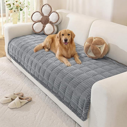 OstepDecor Washable Couch Cover for Dogs, Thick Pet Friendly Sofa Covers, Soft Couch Protector, Paw Cart Sofa Slipcovers, Cushion Protector for Leather, Sectional, Loveseat (35.4" x 70.9", Blue Grey)