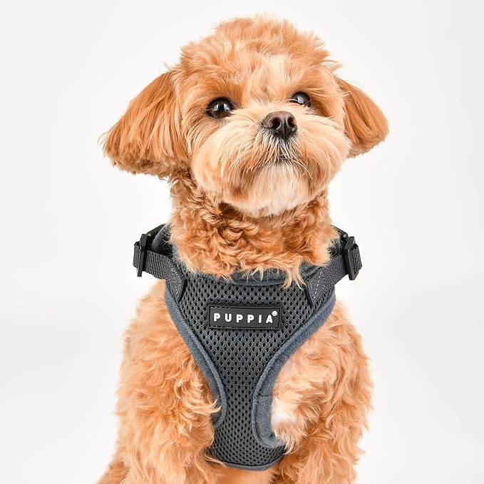 Authentic Puppia RiteFit Harness with Adjustable Neck, Pink, Medium