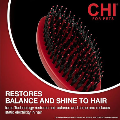 CHI for Dogs Porcupine Pin and Bristle Dog Grooming Brush, Detangling and Smoothing Brush for Short Medium and Long Dog Coats, Helps Remove Loose Hair and Light Tangles, Ergonomic Soft Grip Handle
