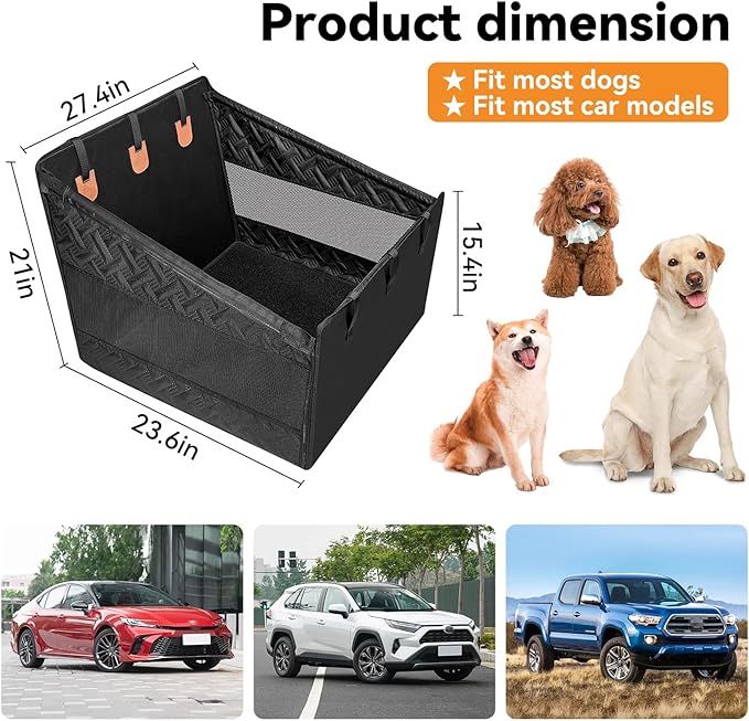 TKYZ Dog Car Seats for Large Medium Dogs Car Seat Cover,Puppy Pet Carseats(Black, Large Dog)