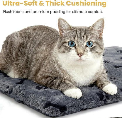 Pet Heating Pad for Cats Dogs, Heated Cat Dog Bed with 5 Temperature Levels, Timer, Auto Shut-Off, Thick Paw-Print Cover, Chew Resistant Cord for Indoor & Sheltered Outdoor Use (S: 16" x 13" x 1.3")