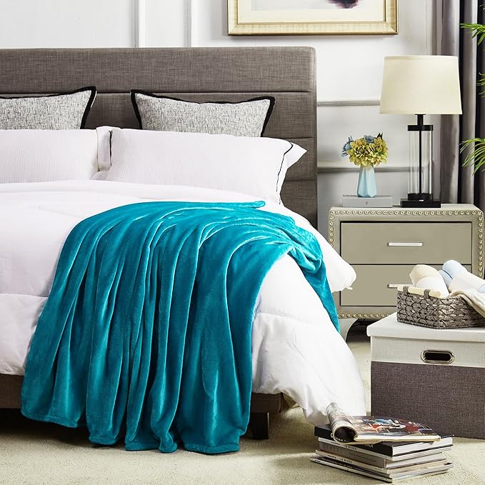 DREAMNINE Extra Large Fleece Blanket Soft Comfy Fluffy Bed Blankets King Size 90" x 108",Luxury Decorative Fuzzy Blanket for Women Girl,Big Cozy Shaggy Warm Flannel Blankets for Winter Autumn Pet,Teal