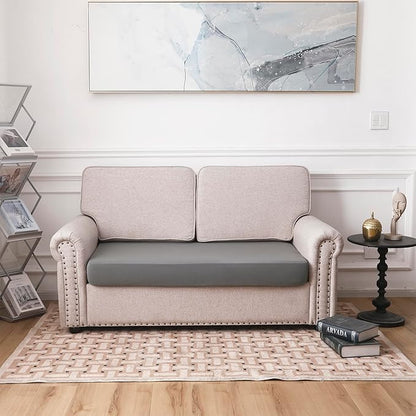 100% Waterproof Couch Cushion Covers, Stretch Sofa Seat Covers, Reversible Sofa Protector for Pets, Washable (Loveseat Cushion, Light Grey)
