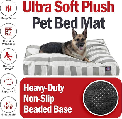 Majestic Pet Rectangle Large Dog Bed Washable – Non Slip Comfy Pet Bed – Dog crate Bed with Removable Washable Cover – Dog Kennel Bed for Sleeping - Dog bed X-Large Breed 50x42x5 Inch – Gray