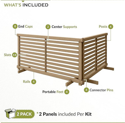 Zippity Outdoor Products ZP19072 1.9 H x 3.6 ft W WoodTek Vinyl Cedar Color Slatted Puppy Kit (2 Panels) Portable Fence