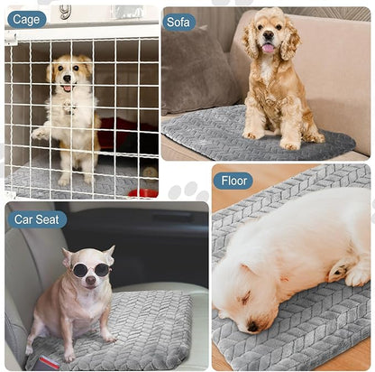 Drydiet 4 Pack Self Warming Cat Bed Mat Self Heating Pad for Dog Extra Warm Winter Pet Pad Washable Thermal Pads Mats for Pets Indoor Outdoor(Gray,16 x 20 Inch)