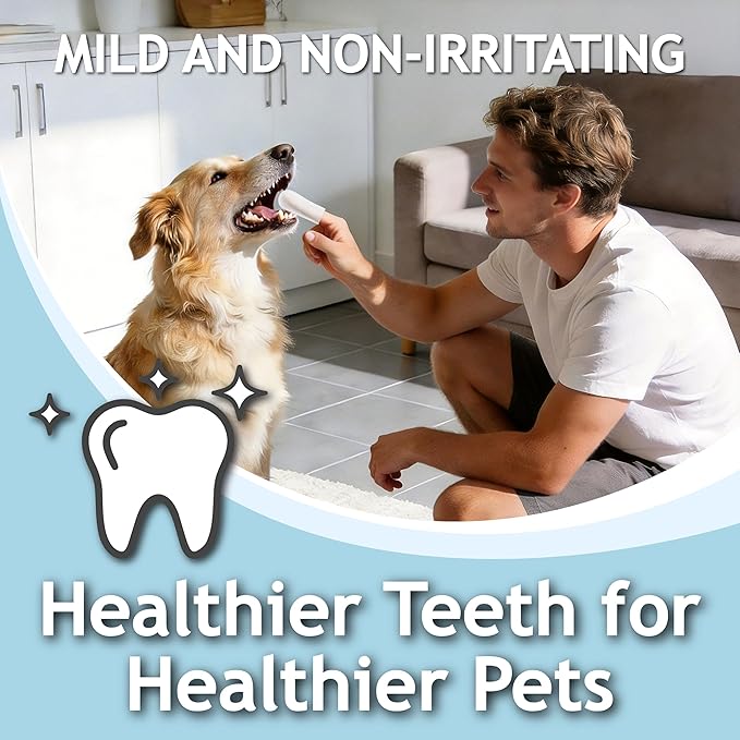 DOCO Pet Dog Teeth Cleaning Wipes – Deodorizing Finger Wipes for Dogs & Cats | Helps Reduce Plaque & Tartar Buildup, Supports Fresh Breath, No Rinse (Chicken, 100 Count)