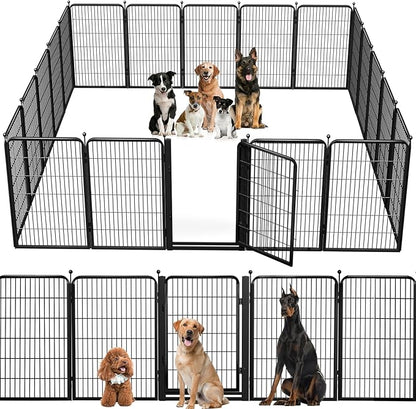 Dog Playpen Outdoor, 40 inch 20 Panels Dog Fence with Extra Wide Gate No-Tripped Pet Playpen Rustproof Dog Pen Indoor Puppy Playpen for Temporary Containment Portable Pet Fence for RV Camping