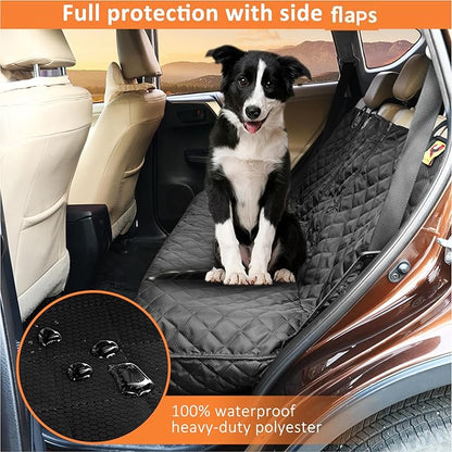 Bark Lover Dog Car Seat Cover for Back Seat, Waterproof Bench Backseat Protector, Nonslip Rear Seat Cover for Kids & Pets, Compatible with Middle Armrests, Fits Most Cars & Midsize SUVs