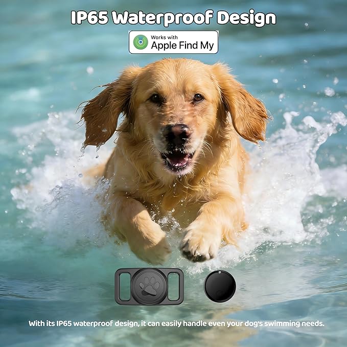 Pet Tracker,GPS Collar for Dogs (iOS Only) Smart tag,Waterproof Compatible with Apple Find My,No Monthly Fee,Advanced Tracking Solution Smart Collar for Pet Safety Ideal Small Large Dogs