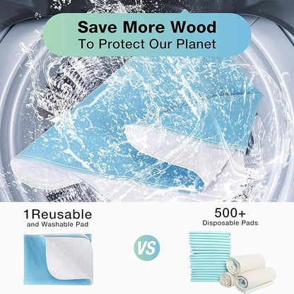 Bed Pads Washable Waterproof, 52" x 34" (4 Pack) Incontinence Bed Pads, Waterproof Bed Pad & Pee Pad, Perfect for Kids, Adults, The Elderly and Pets